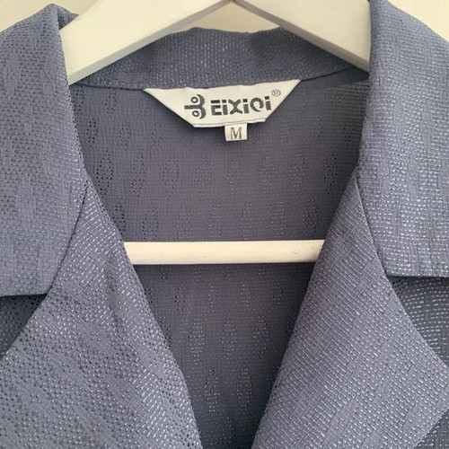 Shirt M used, blue and gray with shoulder pads