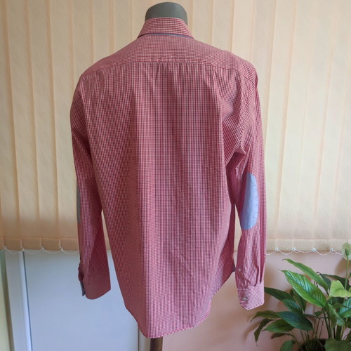 Daniel Hechter Paris men's shirt size L red checkered like new