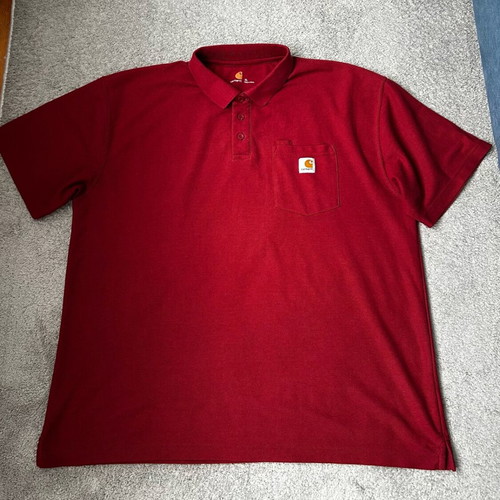 Carhartt Wip polo shirt with chest pocket XL used, red