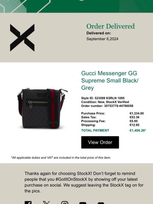 Gucci Messenger Bag with receipt