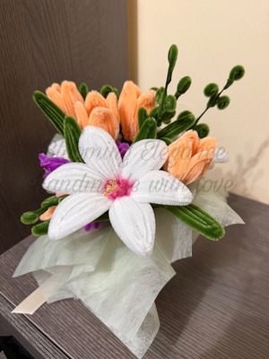 Plush Flower Bouquet Handmade in Box