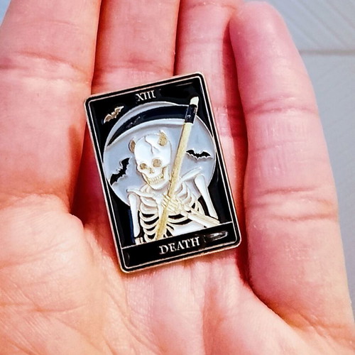 Tarot Death enamel pin like new, black and gold