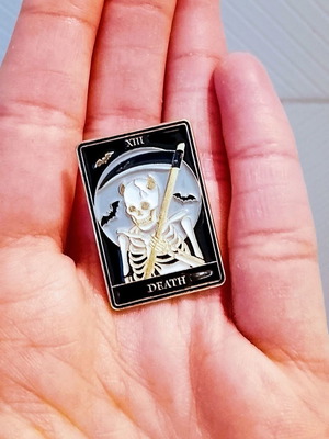 Tarot Death enamel pin like new, black and gold