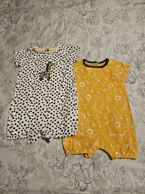 Mini Club summer rompers set of 2 like new, cotton, 3-6 months