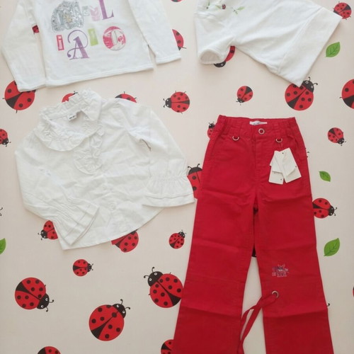 Girls' 4-piece clothing set with Galliano, Pierre Cardin, Alphabet pants