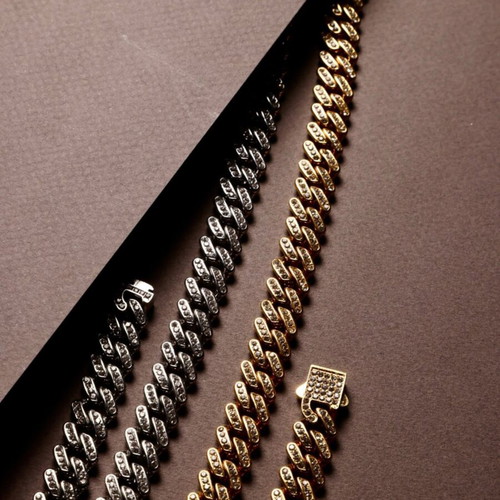 Frozen Cuban Chain 12mm 50cm 18K Gold Used
