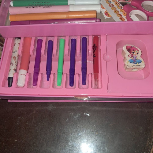 I Love Unicorn art supplies case, 42 pieces