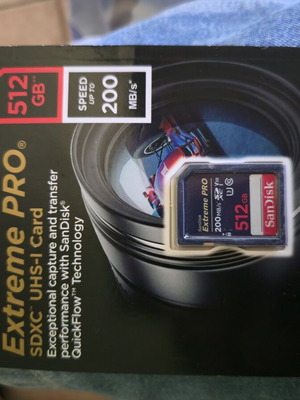 Sandisk Extreme Pro 512Gb SD card sealed never used