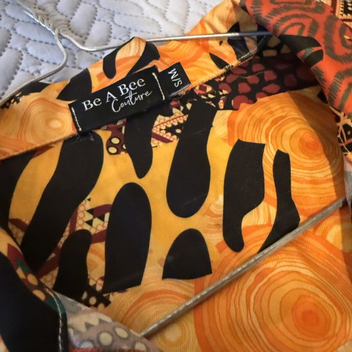 Be A Bee Couture printed shirt S/M like new, ethnic boho style