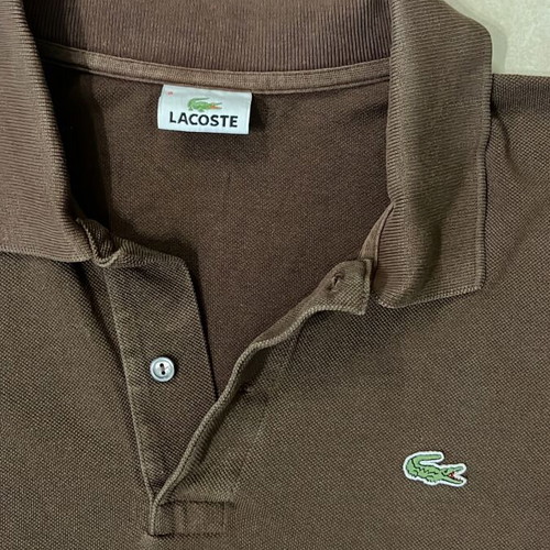 Lacoste Men Polo Shirt Brown Classic Crocodile Logo Size XL