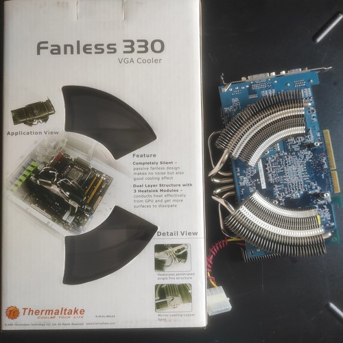 Thermaltake Fanless 330 heatsink used with Asus GeForce 6800 AGP broken GPU