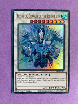 Trishula, Dragon of the Ice Barrier Yu-Gi-Oh! Card near mint