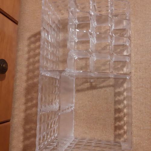 Cosmetic organizer used, transparent