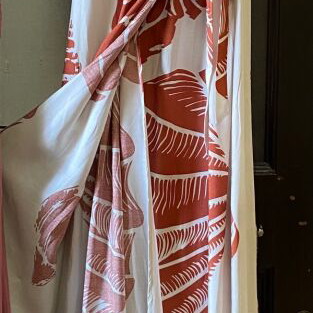 Summer wrap dress maxi beige and terracotta, new, made in Greece
