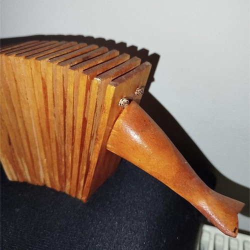 Wooden percussion musical instrument with handles like new