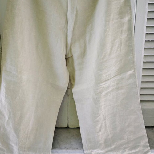 Women's vintage blazer and pants set used, linen, white and beige