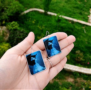 Perfect blue anime handmade earrings