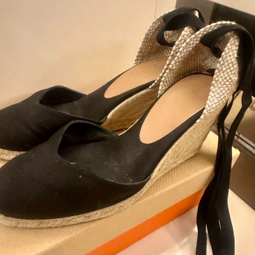 Castaner black and beige wedge sandals like new, size 40