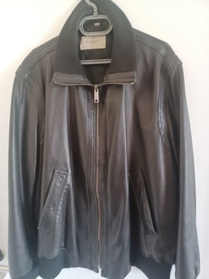 Burberry London Mens Sheepskin Leather Jacket like new, black, XXL