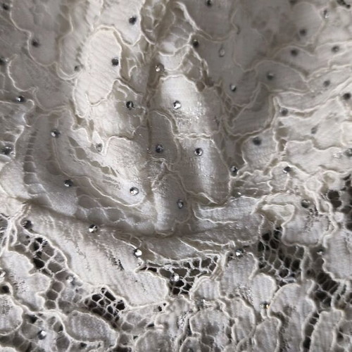 BSB Lace Top White New With Small Rhinestones And Side Zipper