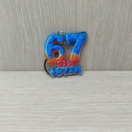 Keychain 67 multicolored acrylic new