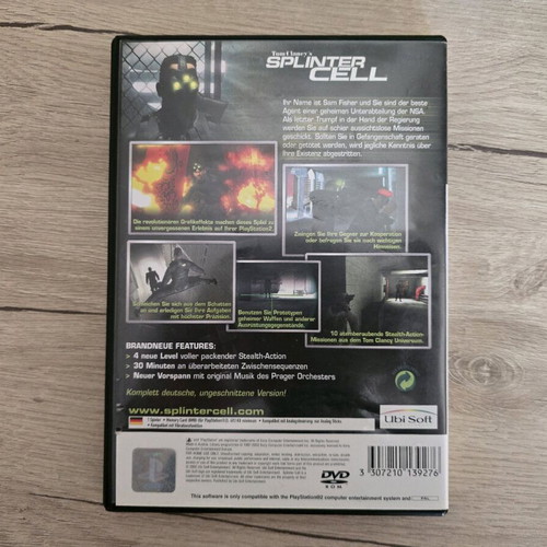 Splinter Cell PS2 case used with broken clip