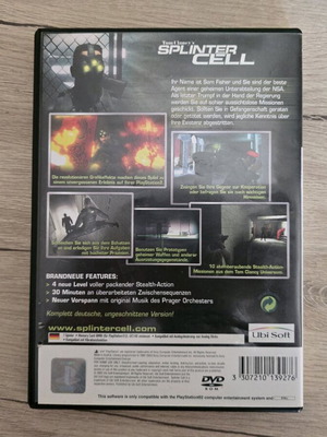 Splinter Cell PS2 case used with broken clip