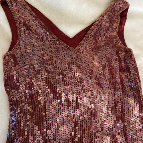 ZARA midi dress burgundy with sequins new -  14,95 - Vendora.cy