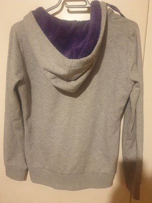 Admiral sweatshirt jacket used, grey with purple hood and pockets