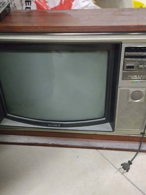 Sony retro television with wooden casing used