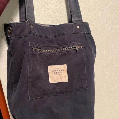 Abercrombie shoulder bag used, white and blue