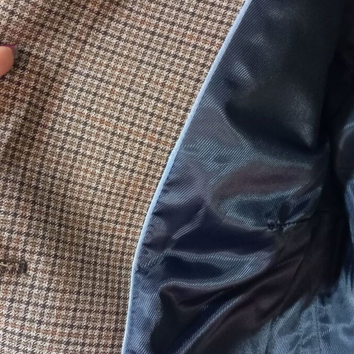 Zara checked mid-length jacket size L like new, beige brown