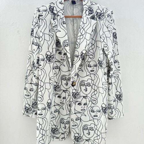 Jacket with patterns new, white and black, size S