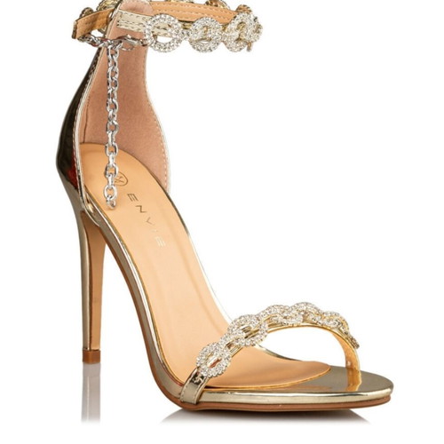 Envie Shoes women's sandals gold with strass, new