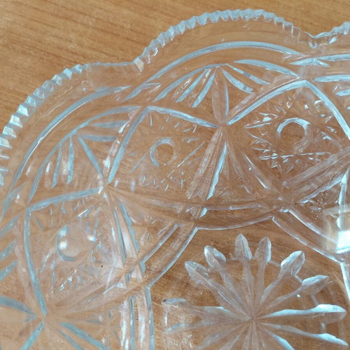 Vintage crystal serving platter 23cm like new