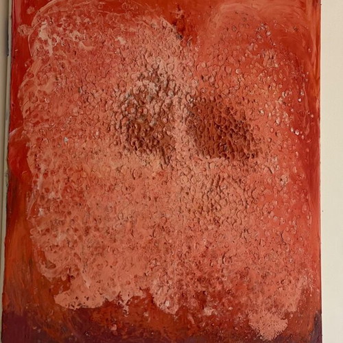 Lovers Breath Organ acrylic painting with plaster elements