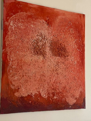 Lovers Breath Organ acrylic painting with plaster elements