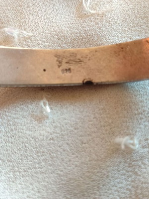 Silver 925 bangle bracelet with hinge mechanism