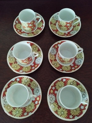 Vintage Jie Pai Espresso Cup Set 6 Pieces porcelain like new