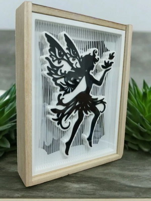 Fairy Magic Tale Lamp new with 3D print and wooden box