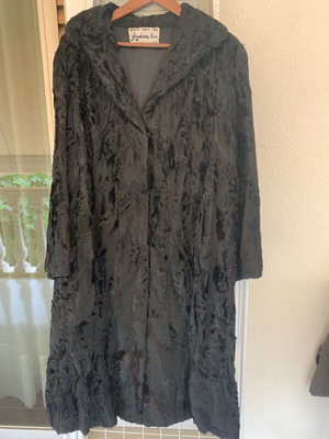 Astrakhan fur coat like new, black, size L