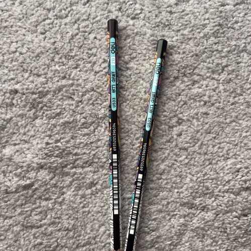 2B pencils new, colorful designs, set of 2