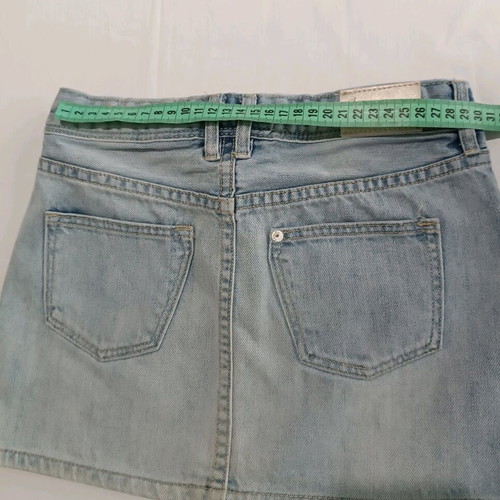 Mayoral kids set blouse with back transparency and H&M denim skirt 7-8 years like new
