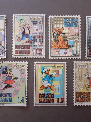San Marino Walt Disney stamp set 7 pcs, like new