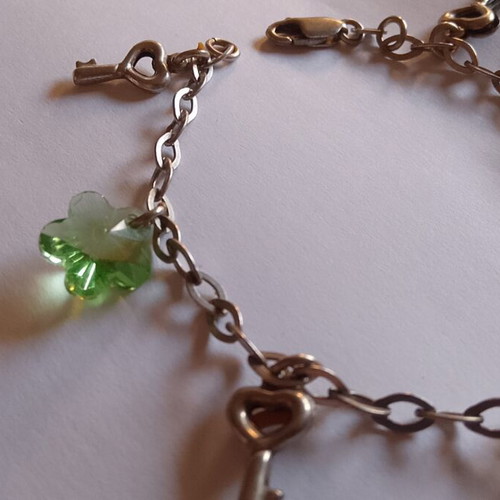 925 silver bracelet with multicolored Swarovski crystals, 18 cm