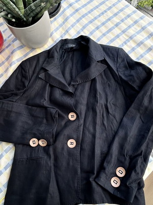 Fidele women's linen jacket medium black like new
