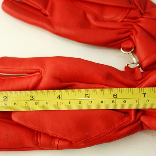 Vintage winter leather gloves red, new from the 80s