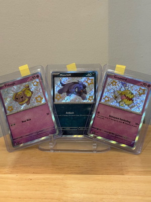 Shiny promo bundle like new with Fidough SVP069, Greavard SVP070, Maschiff SVP071