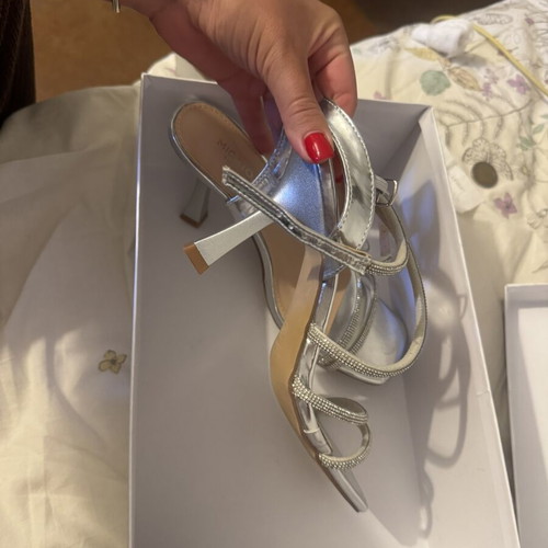 Migato bridal collection silver platform sandals size 37 like new