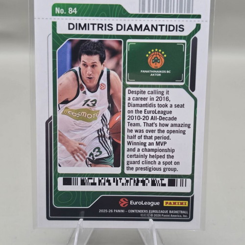 2025-26 Panini Contenders EuroLeague Dimitris Diamantidis Game Ticket /275 #84